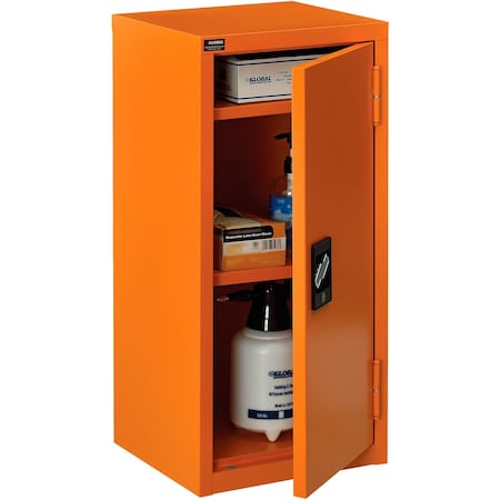Global Industrial Emergency Preparedness Cabinet, Wall Mount, 13-3/4Wx12-3/4Dx30H, Orange 298682